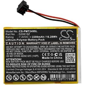 Battery for P*entair IntelliTouch,MobileTouch II,4249A,fits P/N:520815Z (2200mAh/16.28Wh)