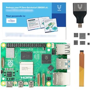 Raspberry Pi 5-4GB RAM with Vilros Heatsink Set,HDMI Adapter & Camera Cable Adapter