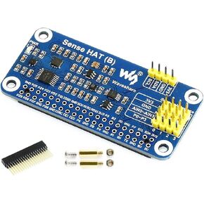 Sense HAT (B) for Raspberry Pi 4B/3B+/3B/2B/B+/A+/Zero/Zero W,Pi 40PIN GPIO Extension Header Onboard Gyroscope Accelerometer Magnetometer Barometer Temperature Humidity Multi Sensors I2C Interface