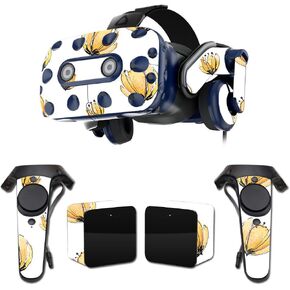 MightySkins Skin Compatible with HTC VIVE Pro VR Headset - Yellow Poppy | Protective, Durable, and Unique Vinyl Decal wrap cover | Easy to Apply, Remove, and Change Styles | Made in The USA