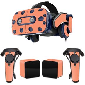 MightySkins Skin Compatible with HTC Vive Pro VR Headset - Solid Peach | Protective, Durable, and Unique Vinyl Decal wrap Cover | Easy to Apply, Remove, and Change Styles | Made in The USA