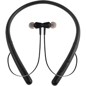 Bluetooth Headphones Wireless Neckband Bluetooth 5.0 Headset with 20 H Playtime, 10 mm Drivers, Magnetic Earbuds, Crystal-Clear Voice and Noise Cancelling Mic, Sweatproof and Lightweight (Black)