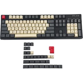 YMDK 125 Keys ANSI ISO Keyset OEM Profile Thick PBT Keycap Set Suitable for Cherry MX Mechanical Keyboard YMD96 RS96 YMD75 KBD75 Standard 104 TKL 61 Keyboard (Only Keycap) (125 Keys Gray Beige)