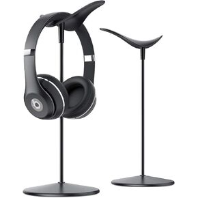 Lamicall Headphone Stand, Desktop Headset Holder - Desk Earphone Stand, for All Headsets Such as Airpods Max, HyperX Gaming Headphones, Beats/Sennheiser Music Headphones - Black