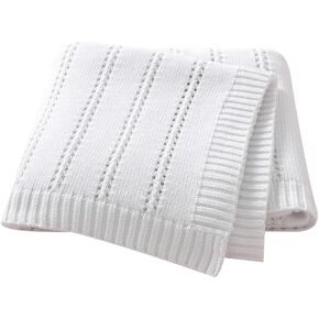 Baby Blanket Cozy Soft Knit Neutral Swaddling Blankets for Boys Girls Newborn Infant Toddler Camel 30x40 Inches
