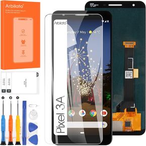 OLED Screen for Google Pixel 3A Screen Replacement for Pixel 3A LCD Screen G020A,G020E,G020B Touch Display Digitizer Assembly Repair Parts（Black with Figerprint Function）