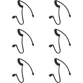 Acoustic Coil Tube Replacement for Walkie Talkie Earpieces, for Baofeng Motorola Kenwood Retevis Midland 2-Way Radio Audio Headsets (Black, pack of 3)
