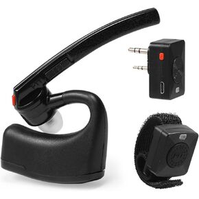 Radioddity K1 Walkie Talkie BT Headset, BT Earphone, with Noise-Cancelling Function, Finger PTT, for Two-way Radios with K-Type Connector