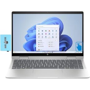 HP Envy x360 Home & Business 2-in-1 Laptop (Intel Core 5 120U 10-Core, 8GB RAM, 512GB PCIe SSD, Intel Graphics, 14.0" 60 Hz Touch Full HD (1920x1080), Fingerprint, Win 11 Pro) with Dockztorm Hub