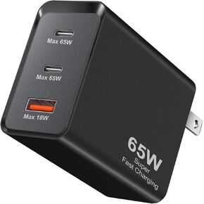 كتلة شاحن USB C، Agtray 3-Port 65W Type C شحن سريع للغاية PD/PPS شاحن حائط قابس محول الطاقة متوافق مع iPad MacBook Pro Air، iPhone 15 14 13 Pro Max، Samsung Galaxy S24 S23 Tabs in Kuwait