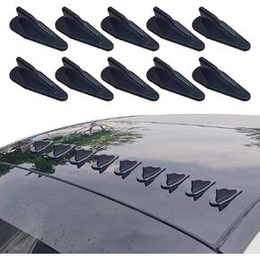 Fogfar 10 PCS Car Shark Fin Antenna, Tailpiece Car Antenna, Car Tuning Accessorie, Diffuser Shark Fin Kit, Fit for Most Car (Black #100)