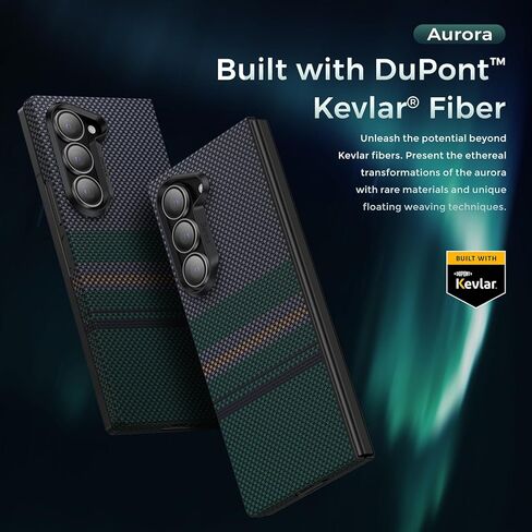 غطاء خلفي لهاتف Samsung Z Fold 6 من BENKS، سلسلة Aurora ArmorAir لهاتف Galaxy Z Fold 6، نحيف وخفيف للغاية، متوافق مع PowerShare والشحن اللاسلكي، مصمم مع Dupont Kevlar 600D و1500D أسود in Kuwait
