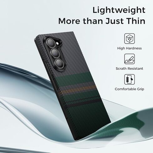 غطاء خلفي لهاتف Samsung Z Fold 6 من BENKS، سلسلة Aurora ArmorAir لهاتف Galaxy Z Fold 6، نحيف وخفيف للغاية، متوافق مع PowerShare والشحن اللاسلكي، مصمم مع Dupont Kevlar 600D و1500D أسود in Kuwait