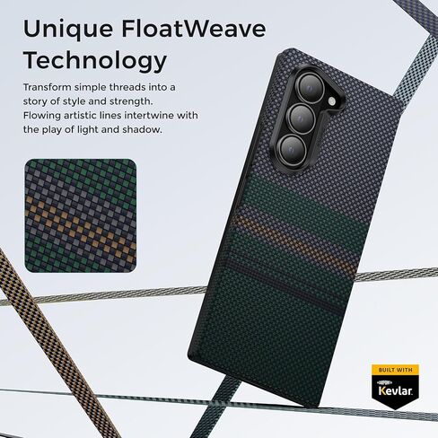 غطاء خلفي لهاتف Samsung Z Fold 6 من BENKS، سلسلة Aurora ArmorAir لهاتف Galaxy Z Fold 6، نحيف وخفيف للغاية، متوافق مع PowerShare والشحن اللاسلكي، مصمم مع Dupont Kevlar 600D و1500D أسود in Kuwait