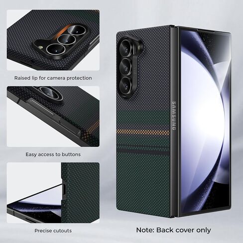 غطاء خلفي لهاتف Samsung Z Fold 6 من BENKS، سلسلة Aurora ArmorAir لهاتف Galaxy Z Fold 6، نحيف وخفيف للغاية، متوافق مع PowerShare والشحن اللاسلكي، مصمم مع Dupont Kevlar 600D و1500D أسود in Kuwait