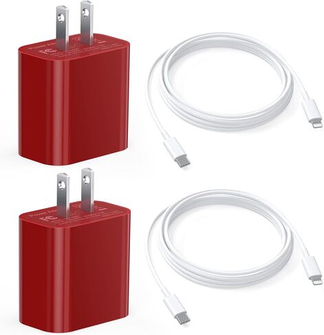 Fast Charger for iPhone [Apple MFi Certified] High Speed iPhone Wall Charger 2-Pack with 6.6FT USB C Lightning Cable-SkyBlue in Saudi Arabia