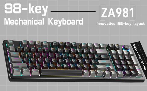 SAMA ZA981B 98-Key لوحة مفاتيح ميكانيكية متعددة الوظائف للألعاب بإضاءة خلفية مع USB لأجهزة الكمبيوتر المكتبية وأجهزة الكمبيوتر المحمولة in Kuwait