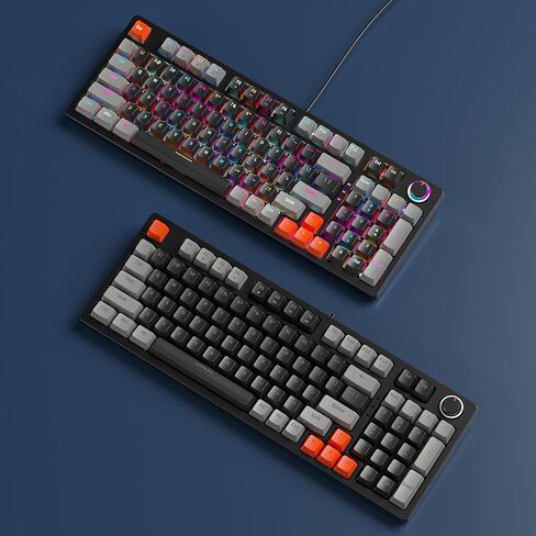 SAMA ZA981B 98-Key لوحة مفاتيح ميكانيكية متعددة الوظائف للألعاب بإضاءة خلفية مع USB لأجهزة الكمبيوتر المكتبية وأجهزة الكمبيوتر المحمولة in Kuwait