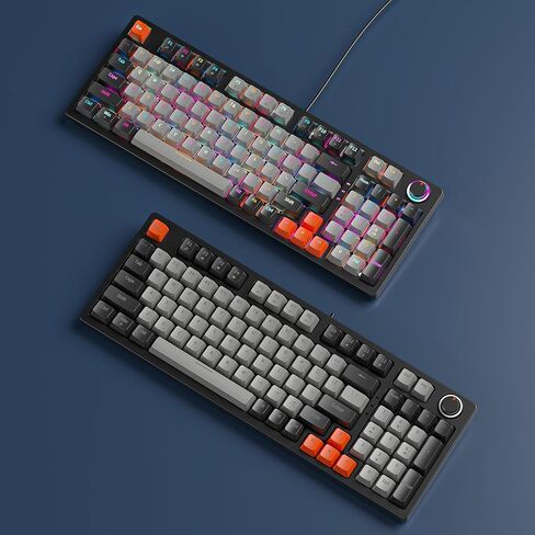 SAMA ZA981B 98-Key لوحة مفاتيح ميكانيكية متعددة الوظائف للألعاب بإضاءة خلفية مع USB لأجهزة الكمبيوتر المكتبية وأجهزة الكمبيوتر المحمولة in Kuwait