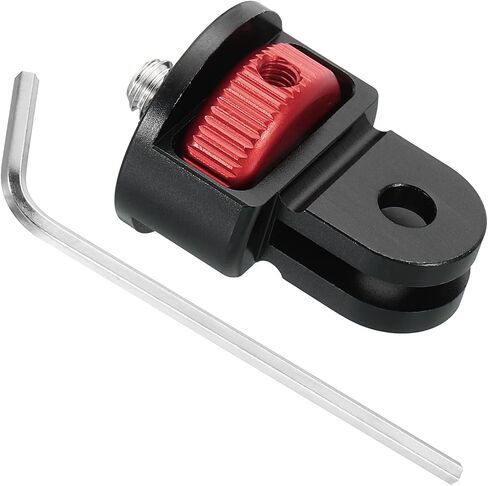 PATIKIL Aluminum Tripod Mount Adapter, 360° Adjustment 1/4" Screw Conversion Adapter for Action Camera Tripod Screw Mount, Black Red in Saudi Arabia