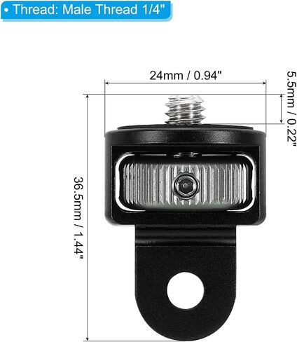 PATIKIL Aluminum Tripod Mount Adapter, 360° Adjustment 1/4" Screw Conversion Adapter for Action Camera Tripod Screw Mount, Black Red in Saudi Arabia