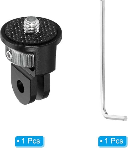 PATIKIL Aluminum Tripod Mount Adapter, 360° Adjustment 1/4" Screw Conversion Adapter for Action Camera Tripod Screw Mount, Black Red in Saudi Arabia