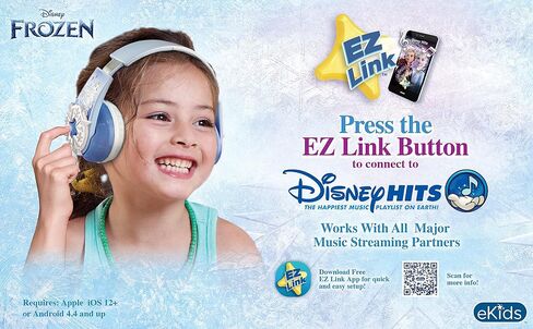 eKids Disney Frozen Bluetooth Headphones with EZ Link, Wireless Headphones with Microphone and Aux Cord, Kids Headphones for School, Home, or Travel in Saudi Arabia