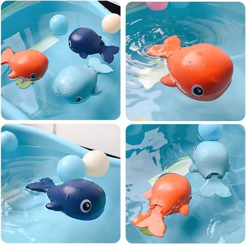 Wind-up Whale Bath Toy, Swimming Whale Toddlers Bathtub Windup Whale Tub Toy Clockwork Whale Bathtub Toy Whale Water Toy for Boys and Girls (Deep Blue) in Saudi Arabia