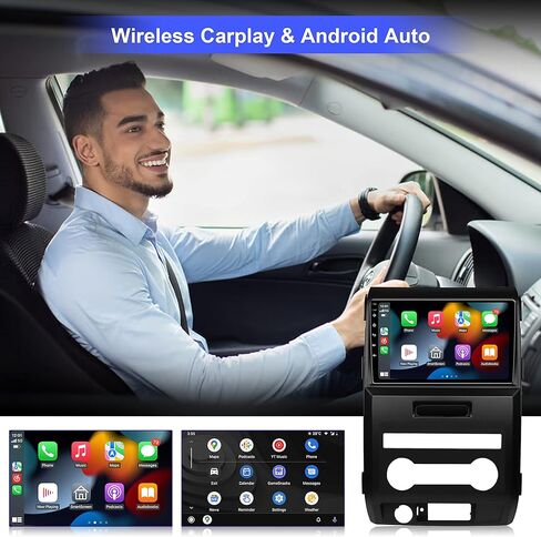 ترقية راديو ستيريو للسيارة 4 جيجابايت + 32 جيجابايت Android 13 لسيارة Ford F150 2009-2012 مع Carplay اللاسلكي وAndroid Auto، وحدة رأس عالية الدقة تعمل باللمس 9.2 بوصة مع WiFi Bluetooth FM RDS SWC GPS وكاميرا احتياطية يدوية AC in Kuwait