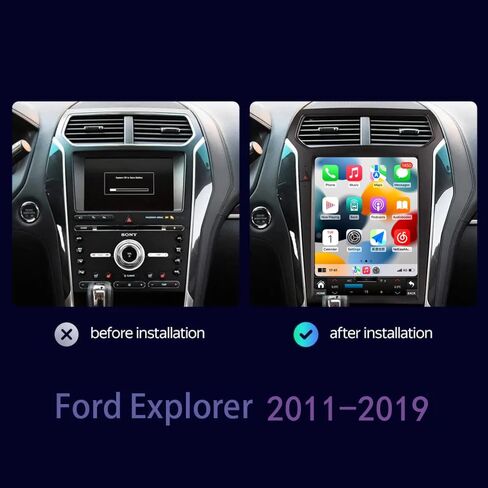 Car Radio for Ford Explorer 2011/2012/2013/2014/2015/2016/2017/2018/2019 Stereo 12.1 Inch 8 Core 2G+32G Built-in Carplay/Android Auto/WIFI/Navigation/Bluetooth in Saudi Arabia