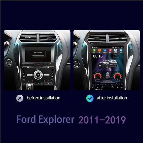 Car Radio for Ford Explorer 2011/2012/2013/2014/2015/2016/2017/2018/2019 Stereo 12.1 Inch 8 Core 2G+32G Built-in Carplay/Android Auto/WIFI/Navigation/Bluetooth in Saudi Arabia