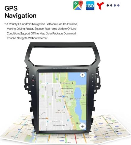 راديو سيارة لسيارة Ford Explorer 2011/2012/2013/2014/2015/2016/2017/2018/2019 ستيريو 12.1 بوصة 8 Core 2G+32G مدمج Carplay/Android Auto/WIFI/ملاحة/بلوتوث in Kuwait