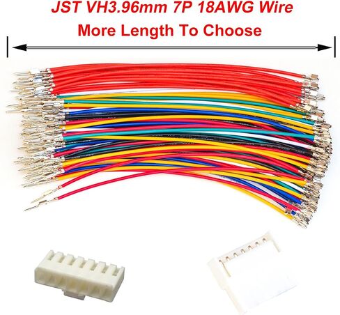 VH3.96mm Extension Wire Male & Female Connector and 18AWG Pre-Crimped Cables, 2/3/4/5/6/7/8/9/10/12 Pin JST Connector with length of 10/20/50/80/100CM Wire (1 Set MF 9Pin-100CM) in Saudi Arabia