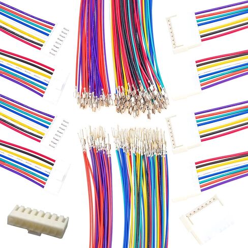 سلك تمديد VH3.96mm موصل ذكر وأنثى وكابلات مجعدة مسبقًا 18AWG، موصل JST 2/3/4/5/6/7/8/9/10/12 دبوس بطول 10/20/50/80/100 سم سلك (مجموعة واحدة MF 9Pin-100CM) in Kuwait