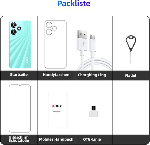 Xgody 13 Pro Unlocked Cell Phone 6.56'' HD AI Face Unlock, Android 10 Mobile Phone, Dual SIM, 2GB RAM+16GB Storage, Expandable to 256GB, 15MP+5MP Dual Camera, All Long Battery Life Smartphone(Blue) in Kuwait