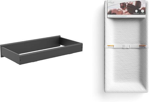 غطاء علوي لتغيير الحفاضات من Storkcraft مع وسادة تغيير محيطية من 4 جوانب - رمادي in Kuwait