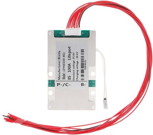 8S BMS 25.6V 100A Lifepo4 نظام إدارة البطارية لوحة حماية PCB مع سلك التوازن وNTC، عشر حماية وظيفية، منفذ مشترك، لحزمة بطارية Lifepo4 (8S 25.6V 100A) in Kuwait
