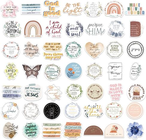 ملصقات مسيحية، 100 قطعة من ملصقات آيات الكتاب المقدس الملهمة لزجاجات المياه وأجهزة الكمبيوتر المحمولة وملصقات الإيمان للأطفال والمراهقين والفتيات والنساء والهدايا المسيحية in Kuwait