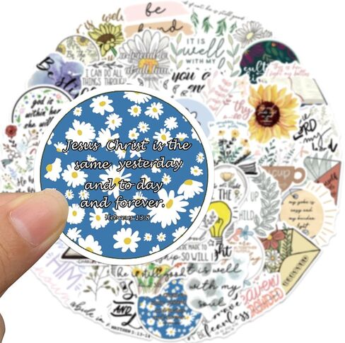 ملصقات مسيحية، 100 قطعة من ملصقات آيات الكتاب المقدس الملهمة لزجاجات المياه وأجهزة الكمبيوتر المحمولة وملصقات الإيمان للأطفال والمراهقين والفتيات والنساء والهدايا المسيحية in Kuwait