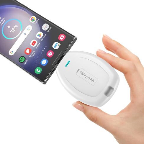 USB-C Keychain Portable Charger, 1600mAh Mini Power Bank Ultra-Compact Battery Pack Power Emergency pod for Android Type-C Samsung, Pixel, Moto etc-Blue in Saudi Arabia