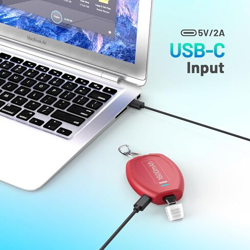 شاحن محمول بسلسلة مفاتيح USB-C، بنك طاقة صغير بقدرة 1600 مللي أمبير في الساعة، حزمة بطارية مدمجة للغاية، جراب طوارئ لأجهزة Android من النوع C وSamsung وPixel وMoto وما إلى ذلك - أبيض in Kuwait