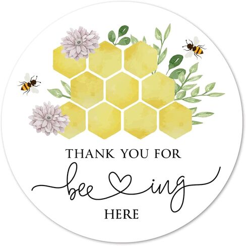 ملصقات Bee Thanks for Beeing Here، ملصقات لحفلات الزفاف وحفلات الزفاف مقاس 2 بوصة، 40 قطعة in Saudi Arabia