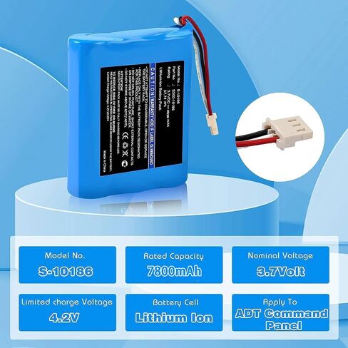 Replacement 300-10186 Lithium Ion Battery 3.6/4.2v for ADT Command Smart Security Panel 7800mAh in Saudi Arabia