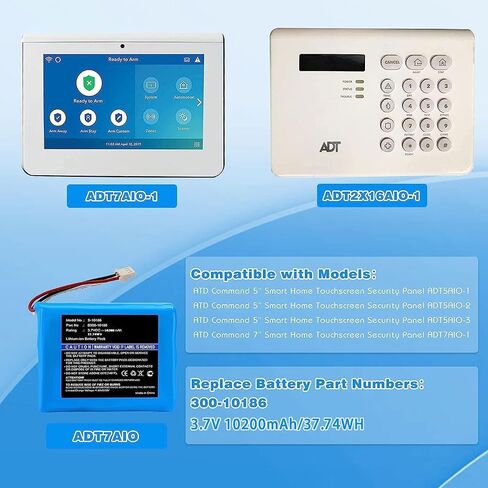 Replacement 300-10186 Lithium Ion Battery 3.6/4.2v for ADT Command Smart Security Panel 7800mAh in Saudi Arabia