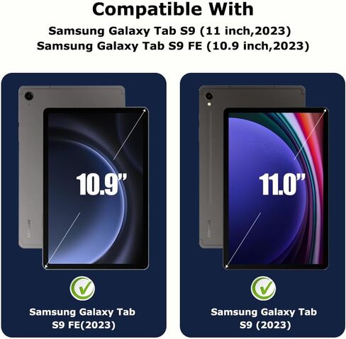 【عبوة من قطعتين】 واقي شاشة Samsung Galaxy Tab S9 مقاس 11 بوصة/Tab S9 FE مقاس 10.9 بوصة مع طبقة مقسى مقاومة للخدش ومقاومة للخدش مقاس 9H in Kuwait