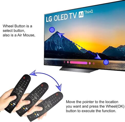 RIVIERA AKB75855501 Replacement Magic TV Voice Remote Compatible for almost all LG OLED QNED NanoCell Webos Smart TV with Voice control &Pointer function AN-MR20GA MR19BA MR18BA MR650A etc in Kuwait