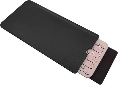 حقيبة سفر من جلد البولي يوريثان للوحة المفاتيح لجهاز Logitech K380، للوحة مفاتيح Apple Magic (أسود) in Saudi Arabia