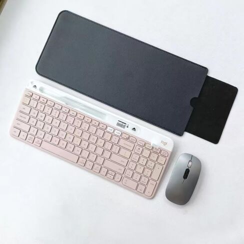 حقيبة سفر من جلد البولي يوريثان للوحة المفاتيح لجهاز Logitech K380، للوحة مفاتيح Apple Magic (أسود) in Saudi Arabia
