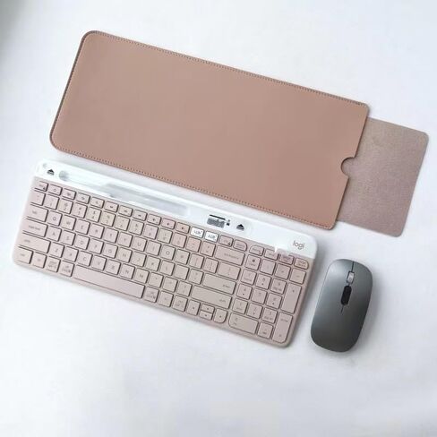 حقيبة سفر من جلد البولي يوريثان للوحة المفاتيح لجهاز Logitech K380، للوحة مفاتيح Apple Magic (أسود) in Saudi Arabia