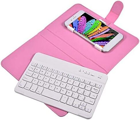 Sanpyl Bluetooth Keyboard for Phone, Mini Portable Bluetooth Keyboard with Flip Protective Cover Foldable Keyboard Case, Suitable for 4.5"-6.8" Smartphone Mobile Phone(Black) in Kuwait